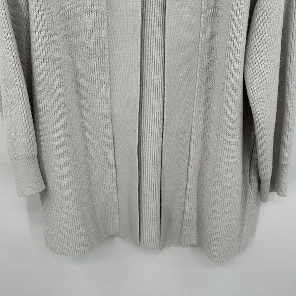 LULULEMON *Flawed* White Merino Wool Ribbed Knit Open Cardigan Sweater Size 8 - Picture 8 of 9